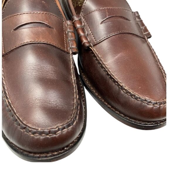 J Crew Camden Loafers Mens 10 Brown Leather Sole Penny Preppy BJ009